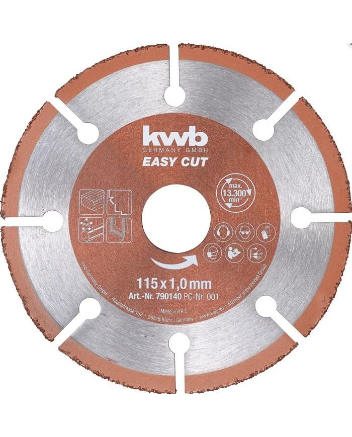 DISCO KWB CORTE DE CARBURO DE TUNGSTENO 115X1,0MM.