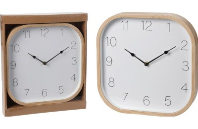 RELOJ PARED MADERA 30X30 CMS. WOOD CLOCK
