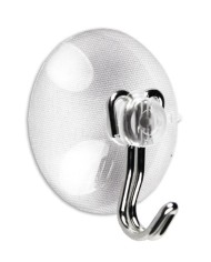 PERCHA PUERTA NESU CROMADA PORCELANA BLANCA
