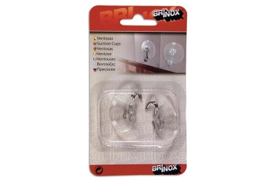 PERCHA VENTOSA 30MM. C/GANCHO BRINOX B50800H B/2UDS.
