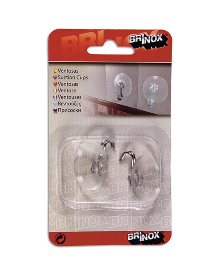 PERCHA VENTOSA 30MM. C/GANCHO BRINOX B50800H B/2UDS.