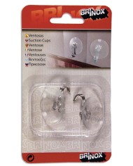 PERCHA VENTOSA 30MM. C/GANCHO BRINOX B50800H B/2UDS.