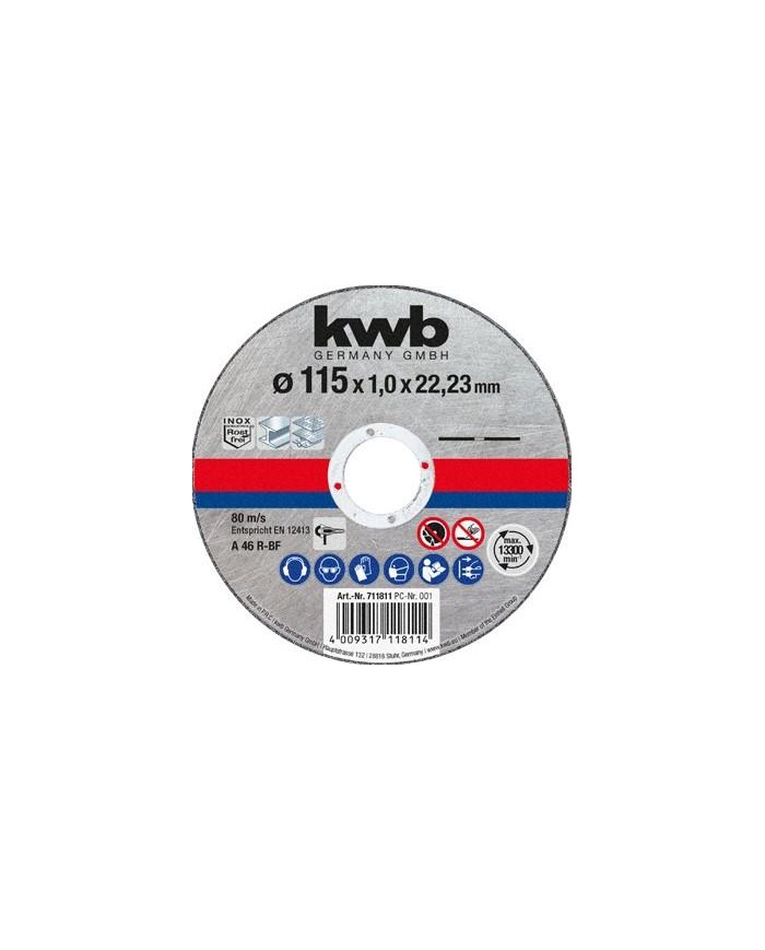 DISCO KWB C/INOX 115X1'0MM.