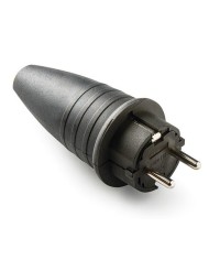 CLAVIJA ENCHUFE 16-A GOMA NEGRA R.1144