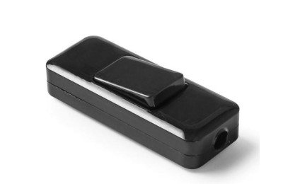 INTERRUPTOR DE PASO BASCULANTE ANCHO NEGRO