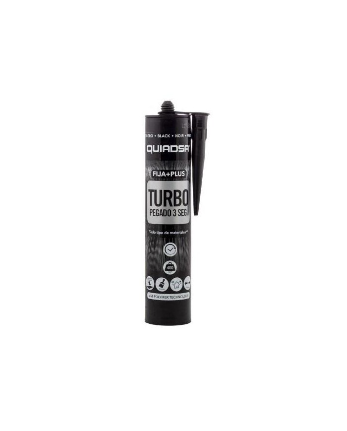 ADHESIVO FIJA+PLUS TURBO NEGRO 290ML. QUIADSA