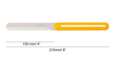 CUCHILLO ARCOS MOD.B-LINE NARANJA/BLANCO MESA  373656 100 MM.