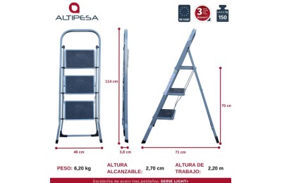 ESCALERILLA ALTIPESA ACERO S.LIGHT 3 PELDAÑOS