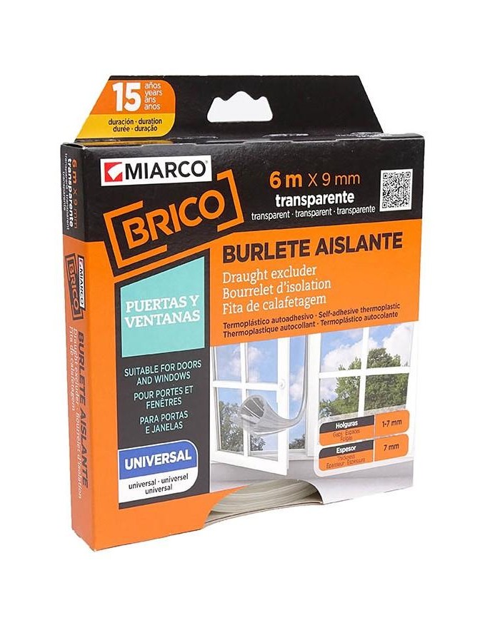 BURLETE ADH.MIARCO TRANSPARENTE  9MMX6MT