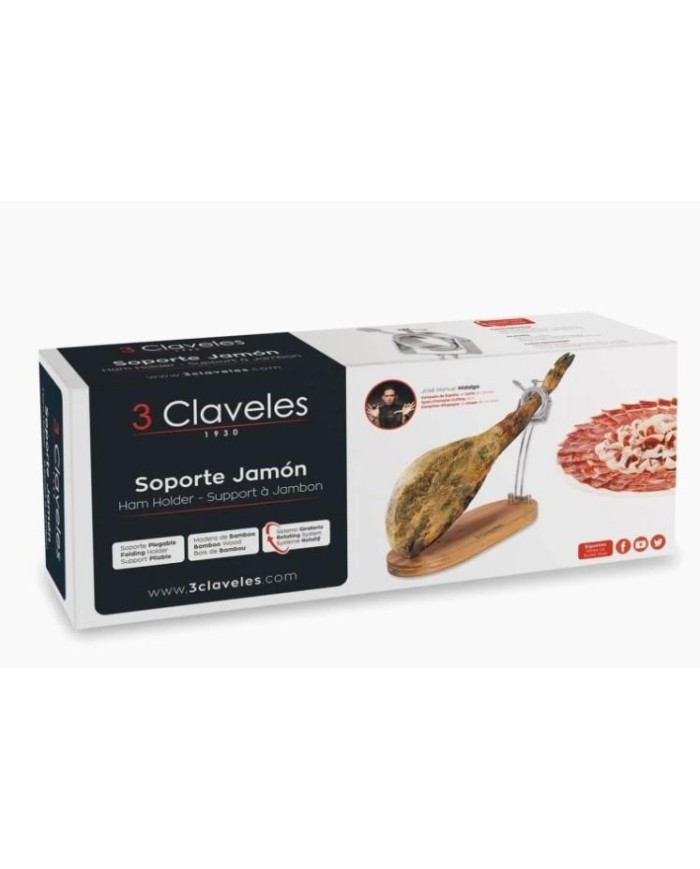 JAMONERO 3 CLAVELES PLEGABLE A/INOX. CABEZAL GIRATORIO