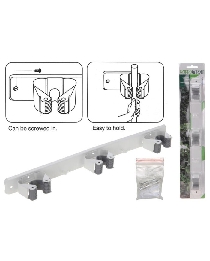 COLGADOR 3 ESCOBAS PROGARDEN BLANCO