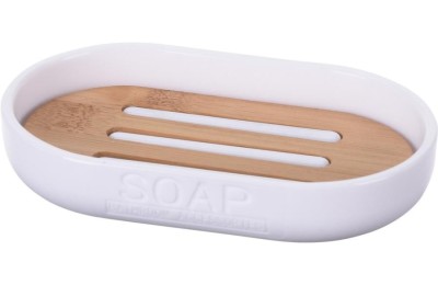 JABONERA BAÑO BLANCA/BAMBU KOOP