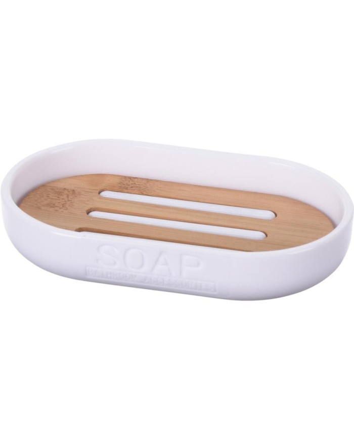 JABONERA BAÑO BLANCA/BAMBU KOOP