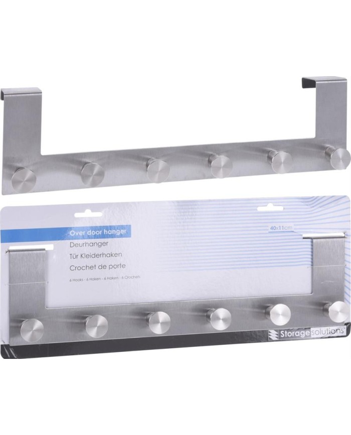 PERCHA METAL PUERTA 5 GANCHOS STORAGE SOLUTIONS