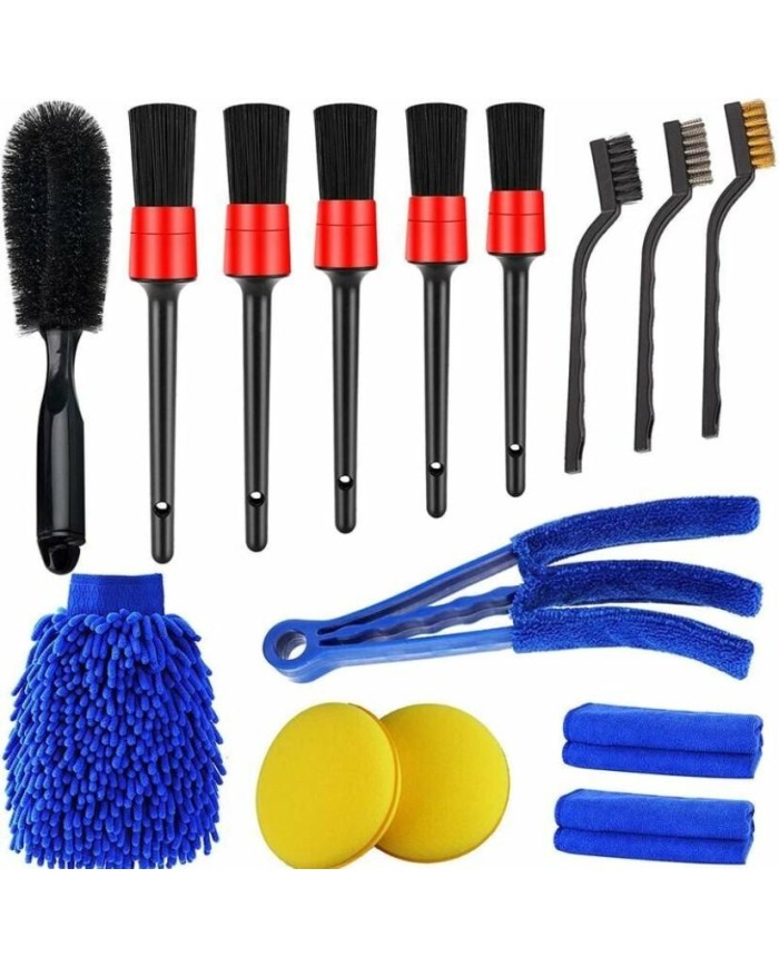 JUEGO LIMPIEZA COCHE INTERIOR/EXTERIOR 15PZAS. RZTOOLS
