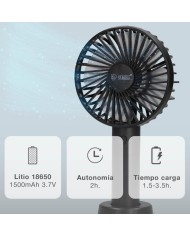 VENTILADOR DE MANO RECARGABLE NEGRO GSC
