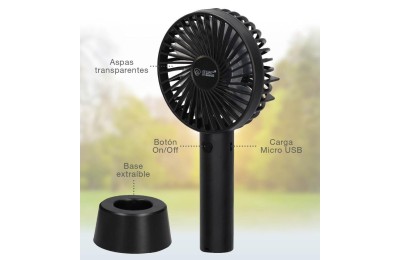VENTILADOR DE MANO RECARGABLE NEGRO GSC