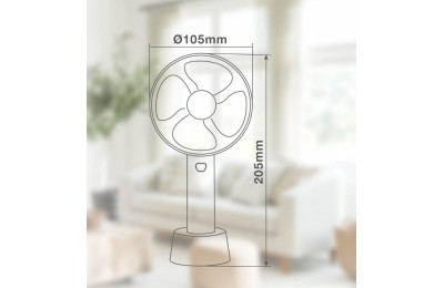 VENTILADOR DE MANO RECARGABLE NEGRO GSC