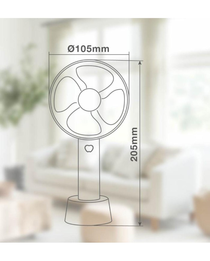 VENTILADOR DE MANO RECARGABLE NEGRO GSC