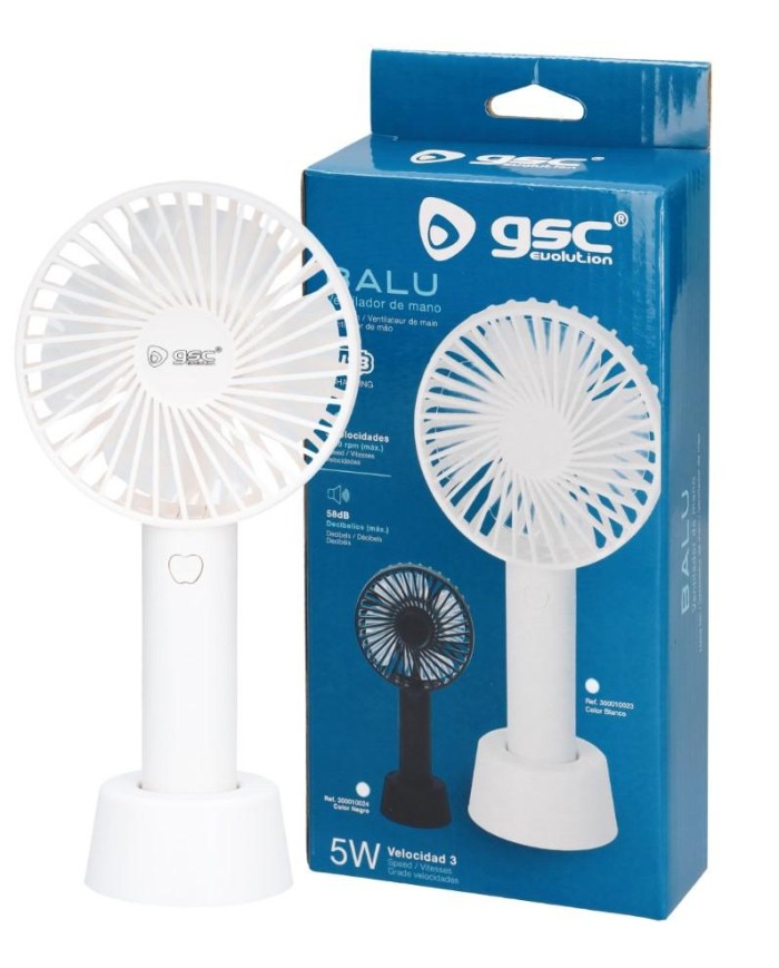 VENTILADOR DE MANO RECARGABLE BLANCO BLANCO GSC