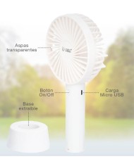 VENTILADOR DE MANO RECARGABLE BLANCO BLANCO GSC