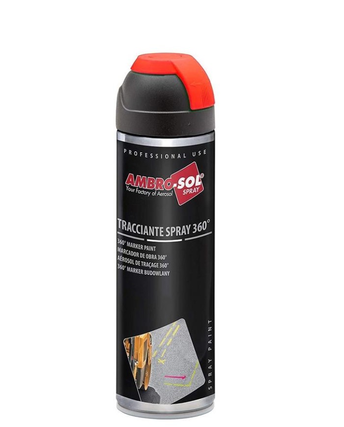 MARCADOR OBRA SPRAY 500ML. ROJO