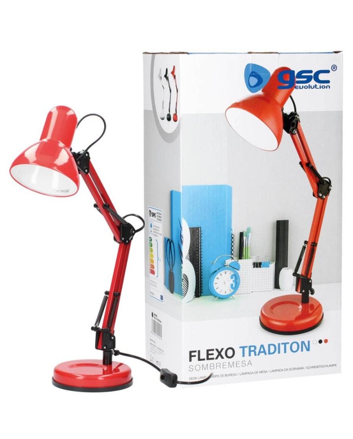 FLEXO SOBREMESA TRADITION E27 40W. ROJO