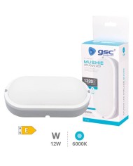 APLIQUE OVALADO GSC LED MUSHIE 12W. 6500K IP65