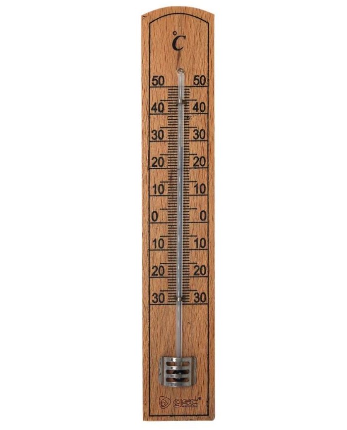 TERMOMETRO ANALOGICO GSC CELSIUS MADERA 20 CMS.