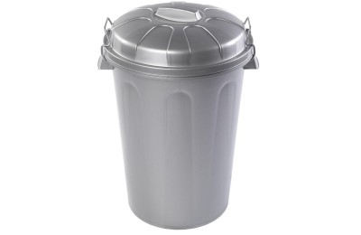 CUBO BASURA PLASTICO PLASTICFORTE PLATA 100LTS.