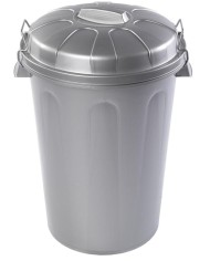 CUBO BASURA PLASTICO PLASTICFORTE C/PEDAL PLATA 50 LTS.