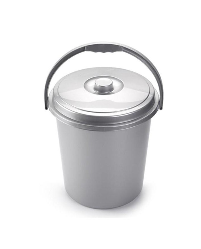 CUBO BASURA PLASTICO ECO PLASTICFORTE PLATA 21 LTS.