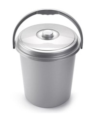 CUBO BASURA PLASTICO ECO PLASTICFORTE PLATA 21 LTS.