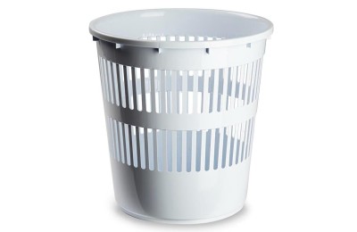 PAPELERA PLASTICFORTE REDONDA BLANCA 11'3LTS.