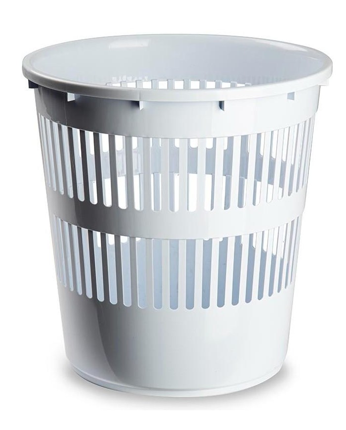 PAPELERA PLASTICFORTE REDONDA BLANCA 11'3LTS.