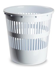 PAPELERA PLASTICFORTE REDONDA BLANCA 11'3LTS.