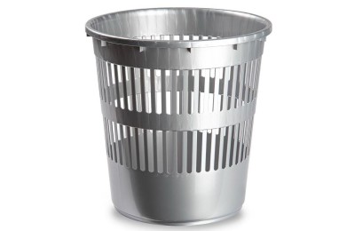 PAPELERA PLASTICFORTE REDONDA PLATA 11'3LTS.
