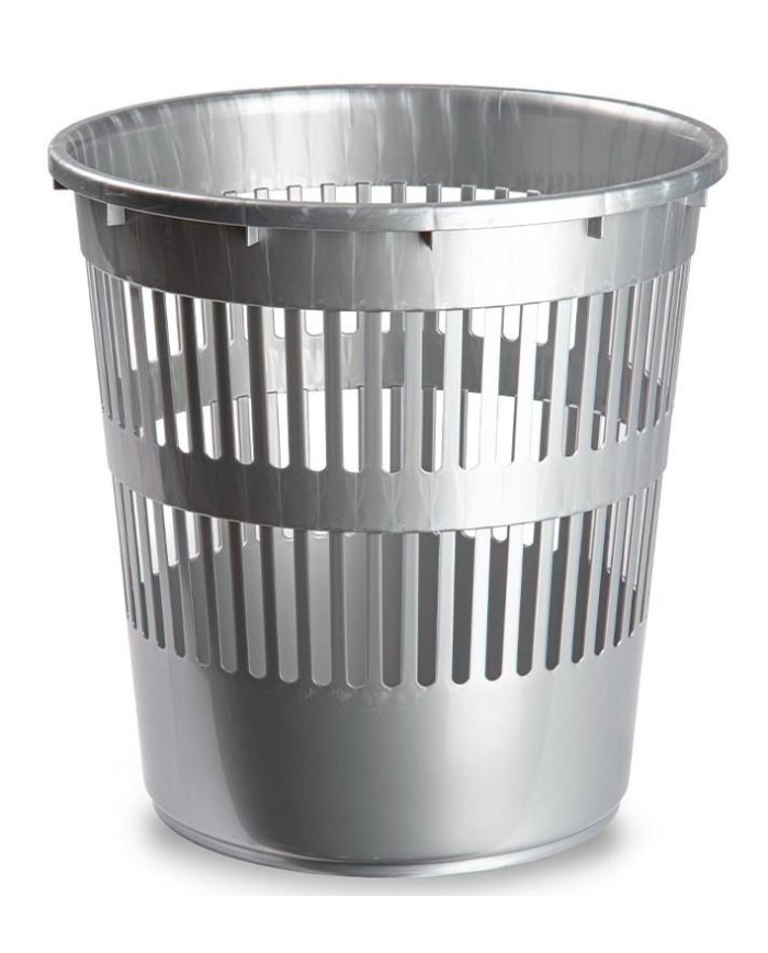 PAPELERA PLASTICFORTE REDONDA PLATA 11'3LTS.