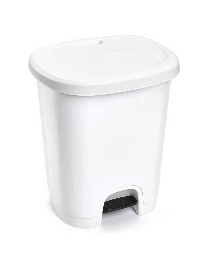 CUBO BASURA PLASTICO PLASTICFORTE C/PEDAL BLANCO 27 LTS.