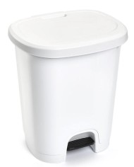 CUBO BASURA PLASTICO PLASTICFORTE C/PEDAL BLANCO 50 LTS.