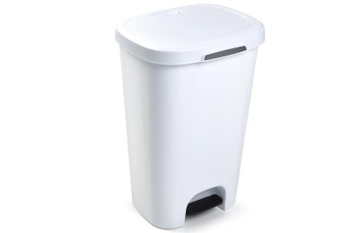 CUBO BASURA PLASTICO PLASTICFORTE C/PEDAL BLANCO 50 LTS.
