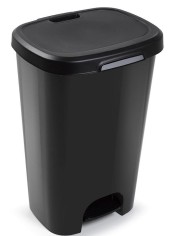 CUBO BASURA PLASTICO PLASTICFORTE C/PEDAL NEGRO 50 LTS.