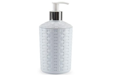 DISPENSADOR PLASTICFORTE GEL BAÑO RATTAN BLANCO