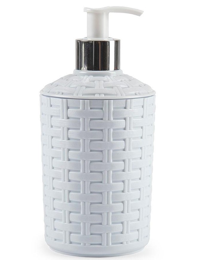 DISPENSADOR PLASTICFORTE GEL BAÑO RATTAN BLANCO