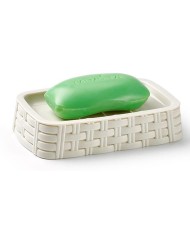 JABONERA BAÑO  8'7X14X3CMS. RATTAN BLANCA PLASTICFORTE