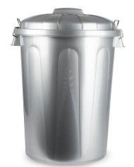 CUBO BASURA PLASTICO PLASTICFORTE PLATA 100LTS.