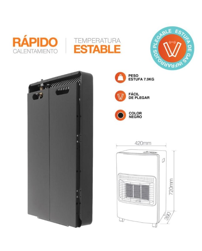 ESTUFA INFRARROJOS GSC DE GAS PLEGABLE MAX. 4200W