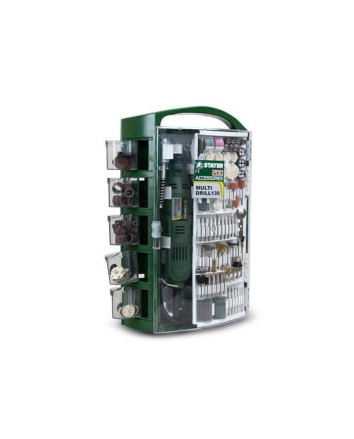 MULTIHERRAMIENTA ROTATIVA STAYER 130W. + ACCESORIOS