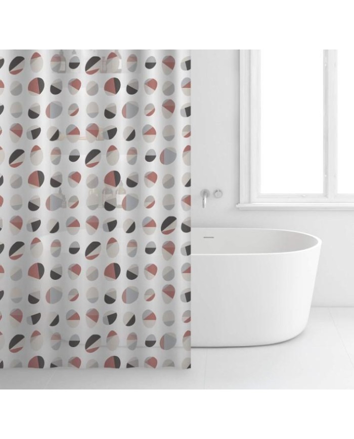 CORTINA BAÑO RAYEN PLASTICO BLANCA ESTAMPADA 2350.17