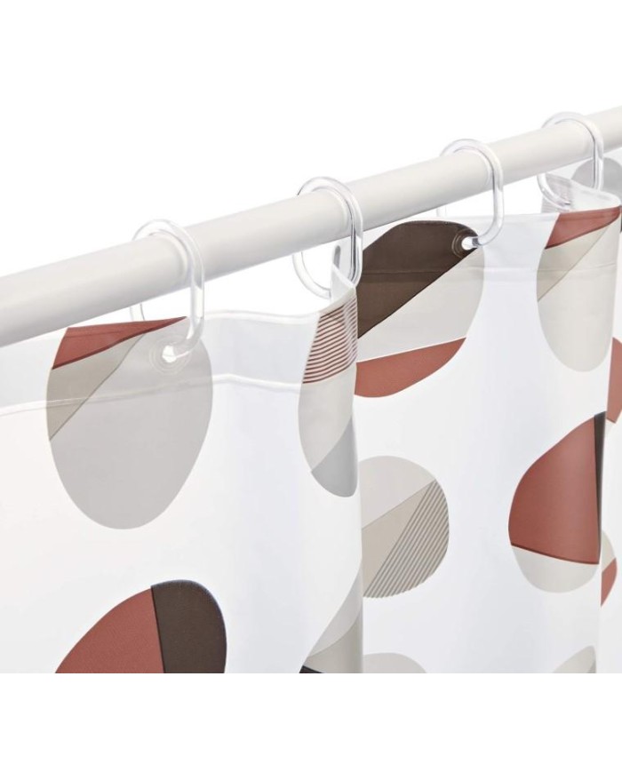 CORTINA BAÑO RAYEN PLASTICO BLANCA ESTAMPADA 2350.17